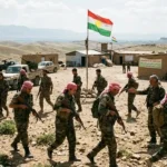 Iranian Kurdish fighters training in a camp near Erbil for a potential Iranian Kurdish groups ground operation.